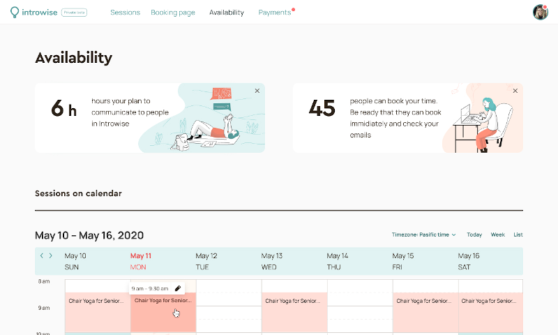 Availability settings